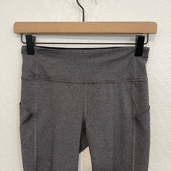 Lululemon Pace Rival 22" Crop Full-On Luxtreme Leggings Heathered Black Grey 4 - Picture 8 of 14